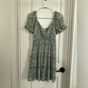 Green floral dress